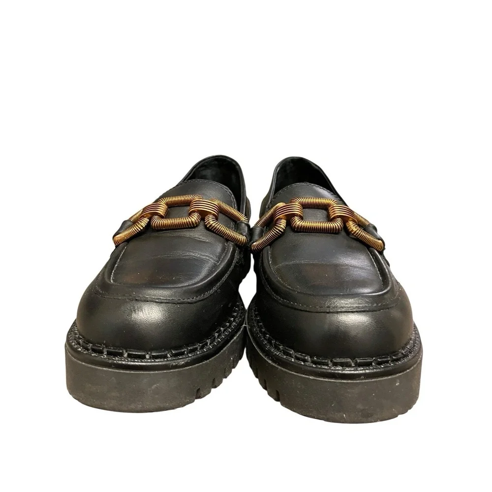 Pikolinos Aviles Black Leather Loafers Academia Chain Detail Comfort Eu 36 US